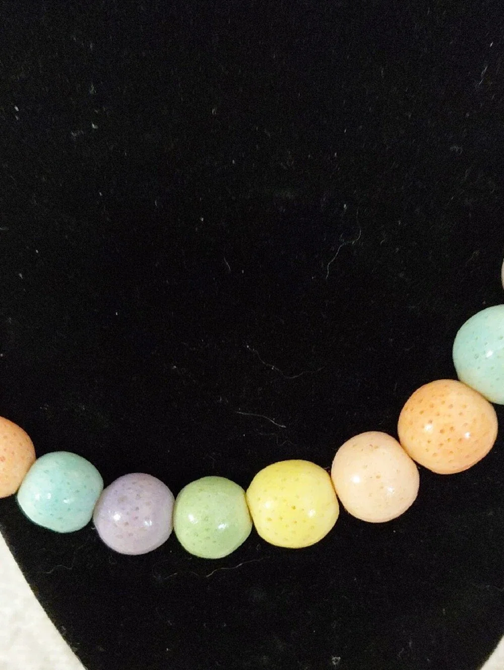 Vintage 1970s, Natural Sponge Coral, Pastel Beaded Necklace